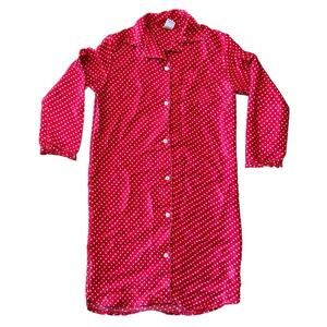 The Children’s Place Girls Red Nightgown Pajamas Long Sleeve Hearts Size M 7/8